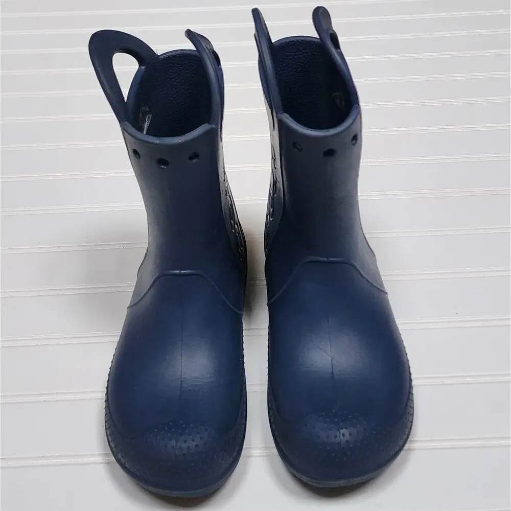 Crocs Kids Handle It Navy Rain Boots Size 3 Big Kids